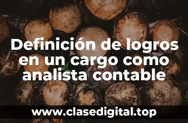 Definición de logros en un cargo como analista contable