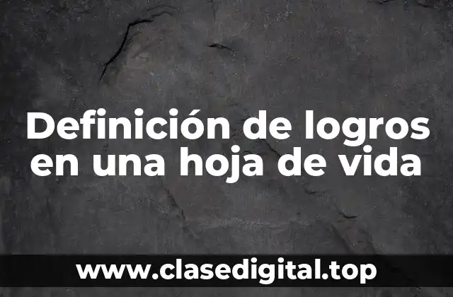 Definición de logros en una hoja de vida