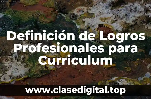 Definición de Logros Profesionales para Curriculum