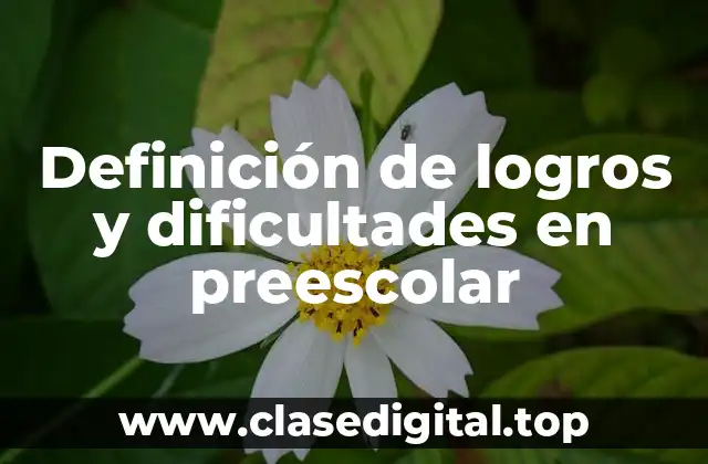 Ejemplos de logros y dificultades en preescolar