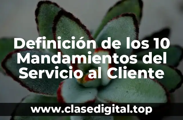 Definición de los 10 Mandamientos del Servicio al Cliente