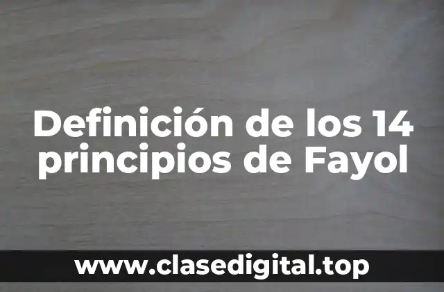 Definición técnica de los 14 principios de Fayol