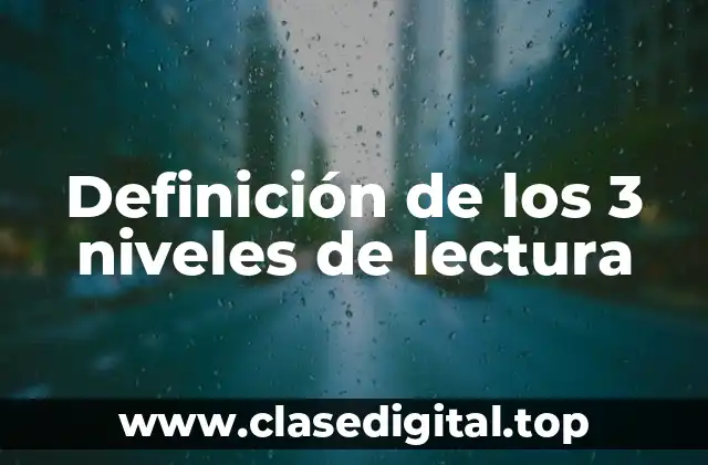 Definición de los 3 niveles de lectura