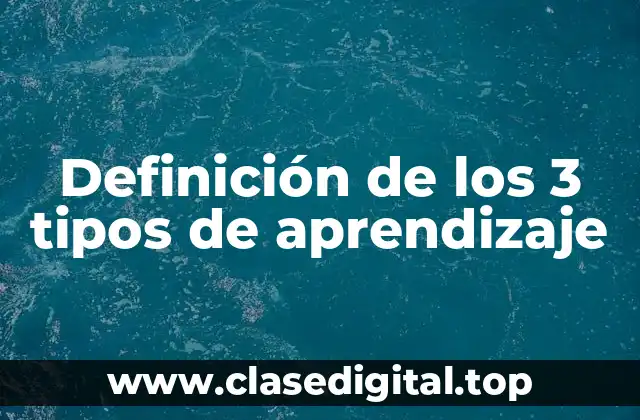 Definición de los 3 tipos de aprendizaje