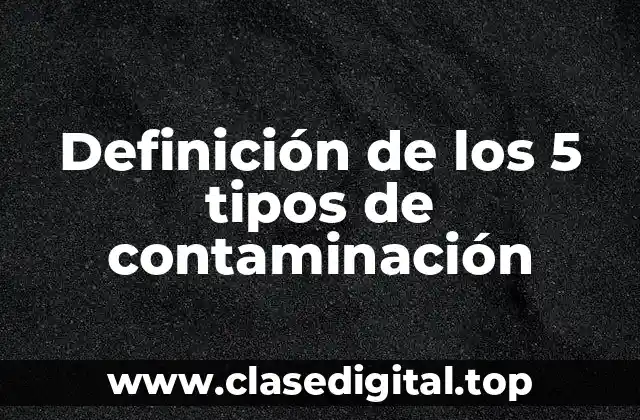 Definición de los 5 tipos de contaminación