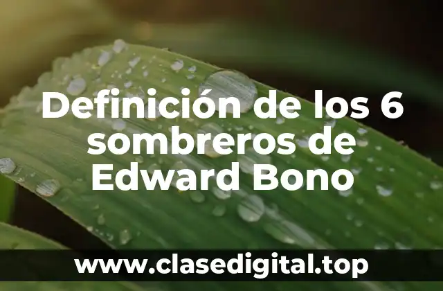 Definición de los 6 sombreros de Edward Bono