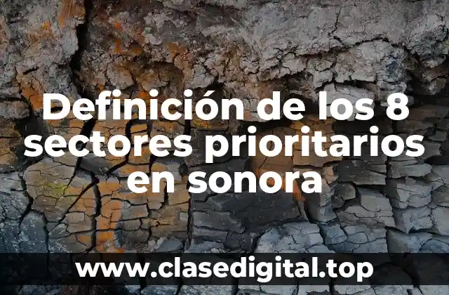 Definición de los 8 sectores prioritarios en sonora