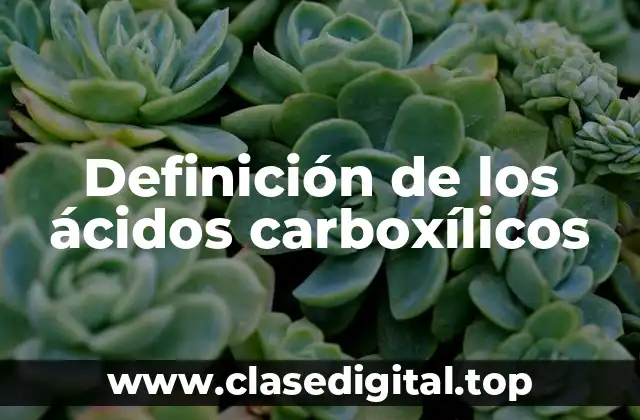 Definición de los ácidos carboxílicos