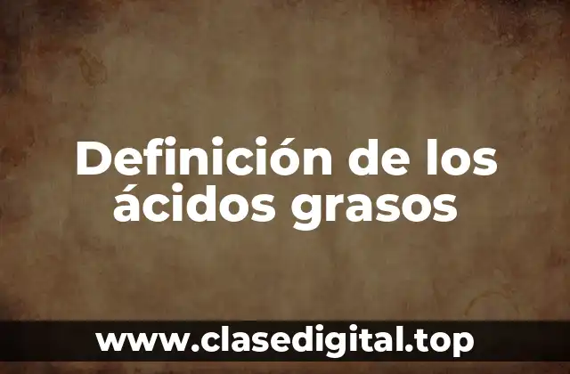 Definición de los ácidos grasos