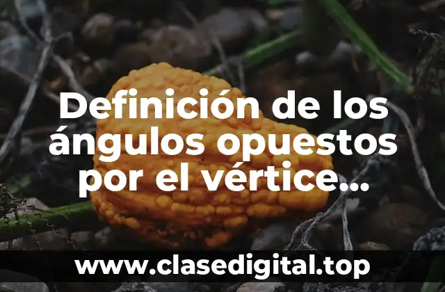 Definición de los ángulos opuestos por el vértice definición