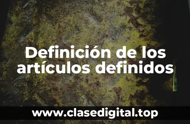 Definición de los artículos definidos
