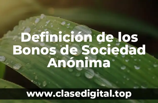 Definición de los Bonos de Sociedad Anónima