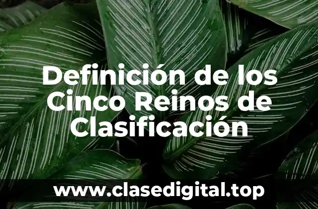 Definición de los Cinco Reinos de Clasificación