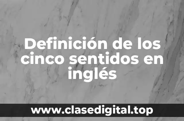 Definición de los cinco sentidos en inglés