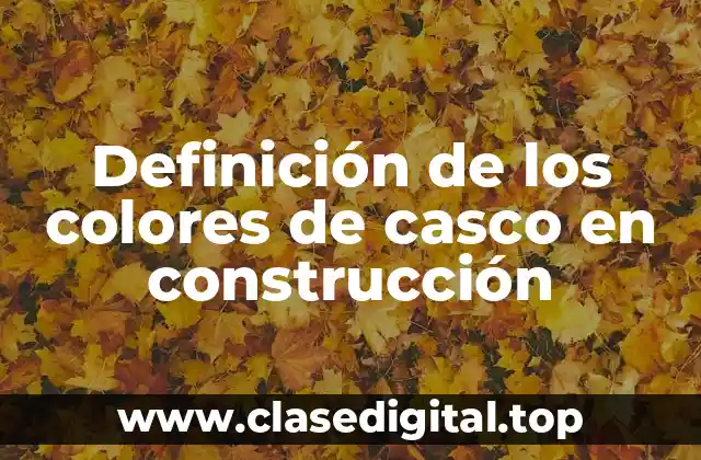 Definición de los colores de casco en construcción