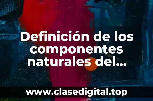 Definición de los componentes naturales del espacio geográfico