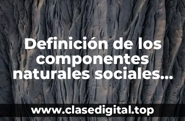Definición de los componentes naturales sociales económicos en espacio turístico