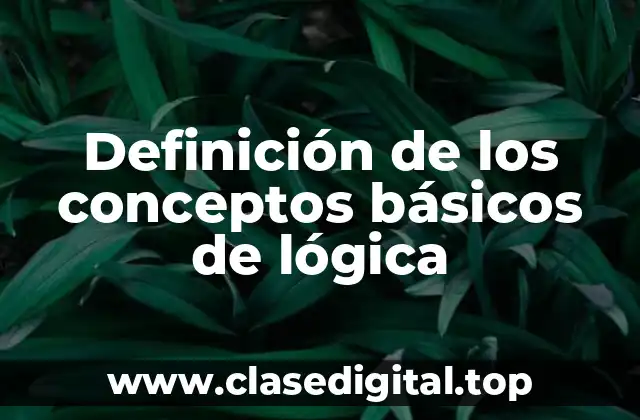 Definición de los conceptos básicos de lógica