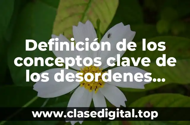 Definición de los conceptos clave de los desordenes alimenticios