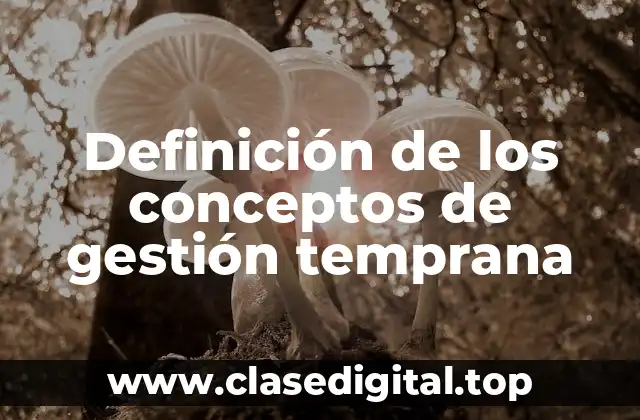 Definición de los conceptos de gestión temprana