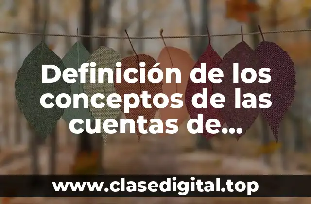 Definición de los conceptos de las cuentas de resultados