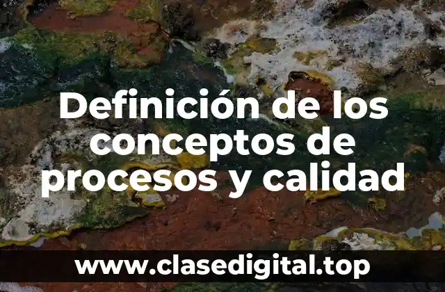 Definición de los conceptos de procesos y calidad