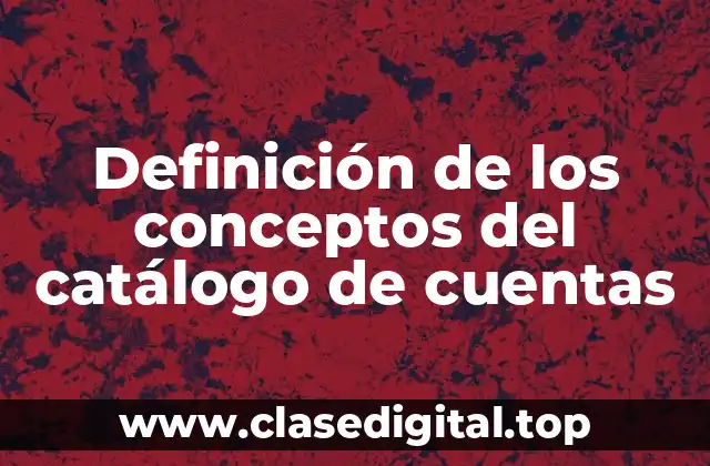 Definición de los conceptos del catálogo de cuentas