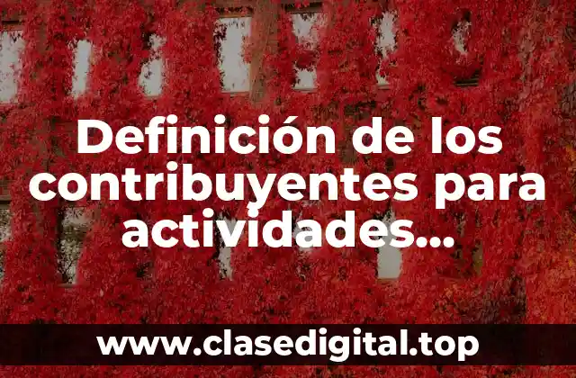 Definición de los contribuyentes para actividades empresariales