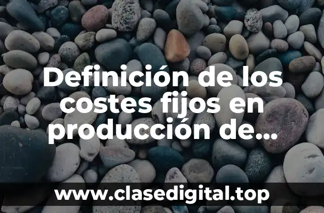 Definición técnica de costes fijos en producción de bienes
