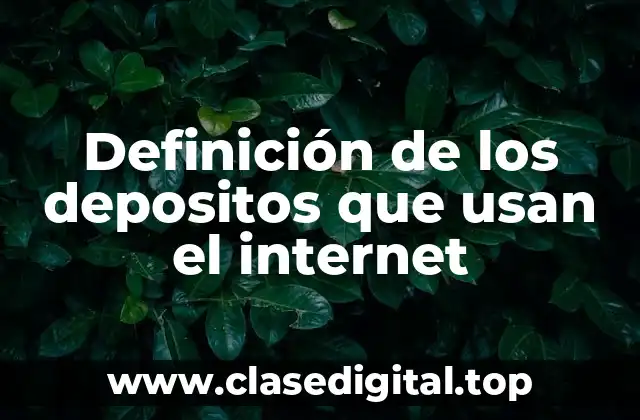 Definición de los depositos que usan el internet