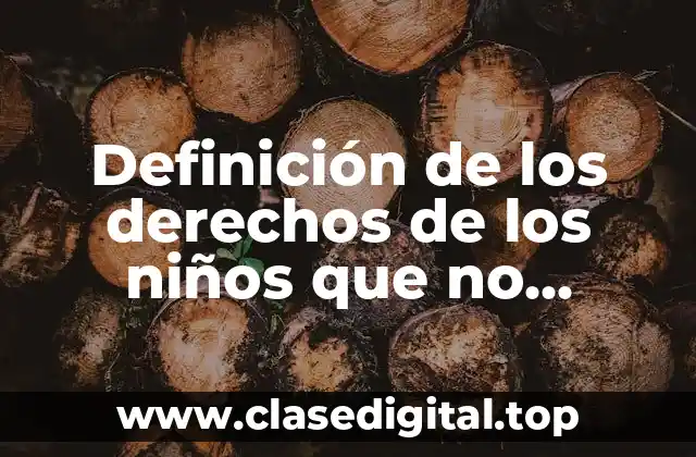 Definición de los derechos de los niños que no respetan