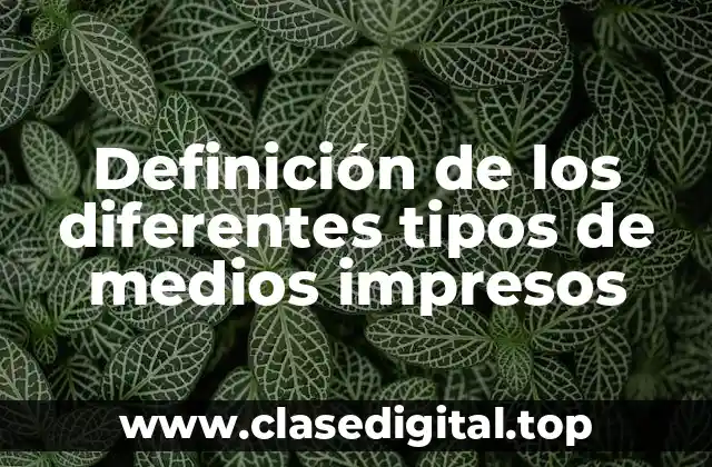 Definición de los diferentes tipos de medios impresos