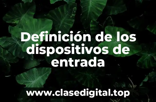 Definición de los dispositivos de entrada