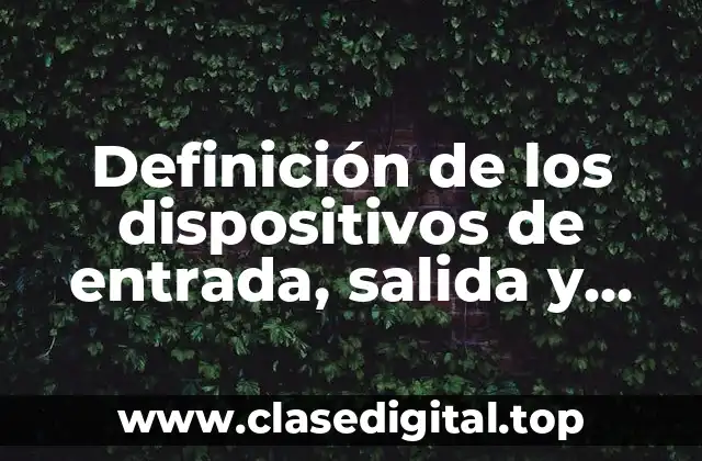 Definición de los dispositivos de entrada, salida y almacenamiento
