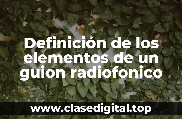 Definición de los elementos de un guion radiofonico