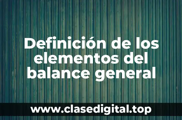 Definición de los elementos del balance general