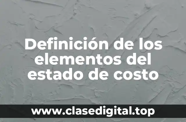 Definición de los elementos del estado de costo