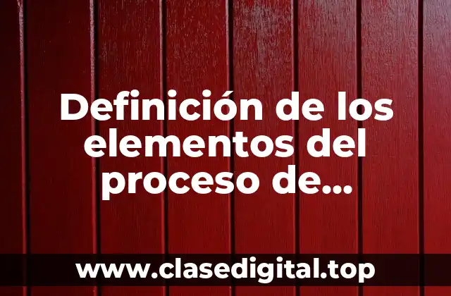 Definición de los elementos del proceso de comunicación