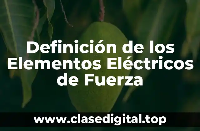 Definición de los Elementos Eléctricos de Fuerza