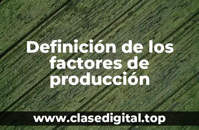 Definición de los factores de producción