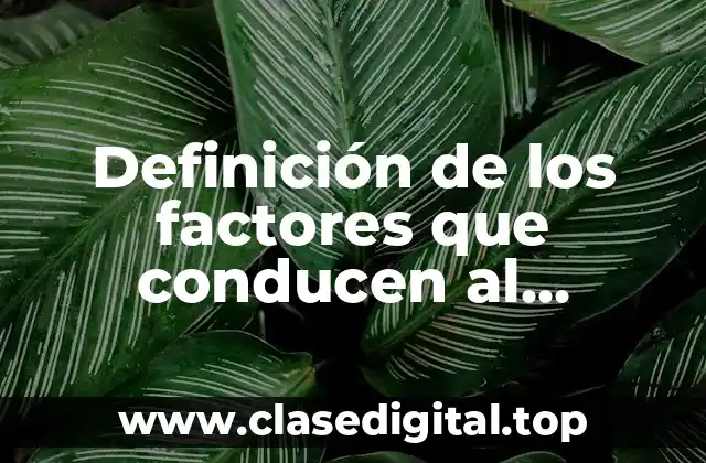 Definición de los factores que conducen al desarrollo sustentable