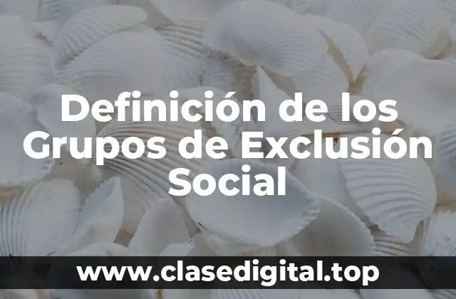 Definición de los Grupos de Exclusión Social