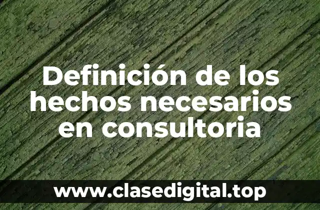 Definición de los hechos necesarios en consultoria