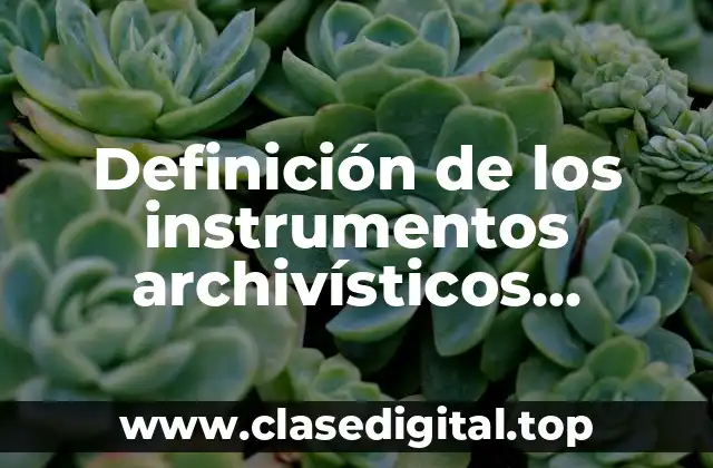 Definición de los instrumentos archivísticos catalogo de disposición documental