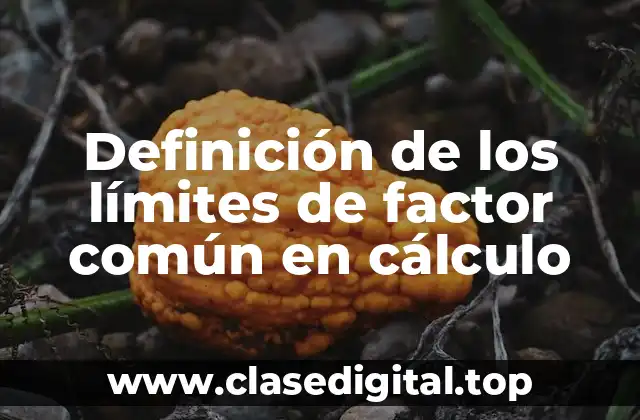 Definición de los límites de factor común en cálculo