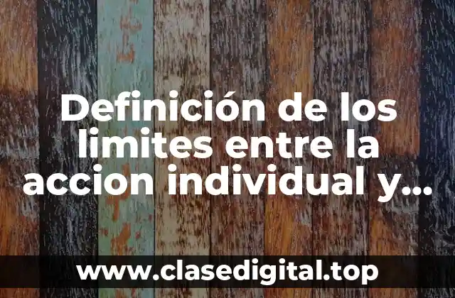 Definición de los limites entre la accion individual y social