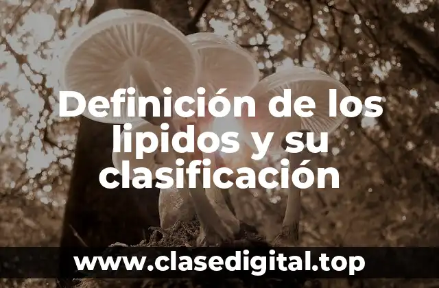 Definición de los lipidos y su clasificación