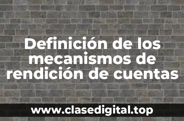 Definición de los mecanismos de rendición de cuentas
