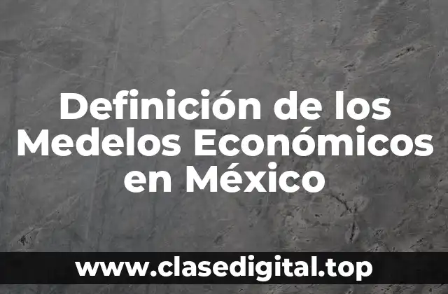Definición de los Medelos Económicos en México