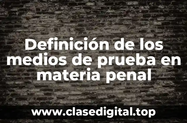 Definición de los medios de prueba en materia penal